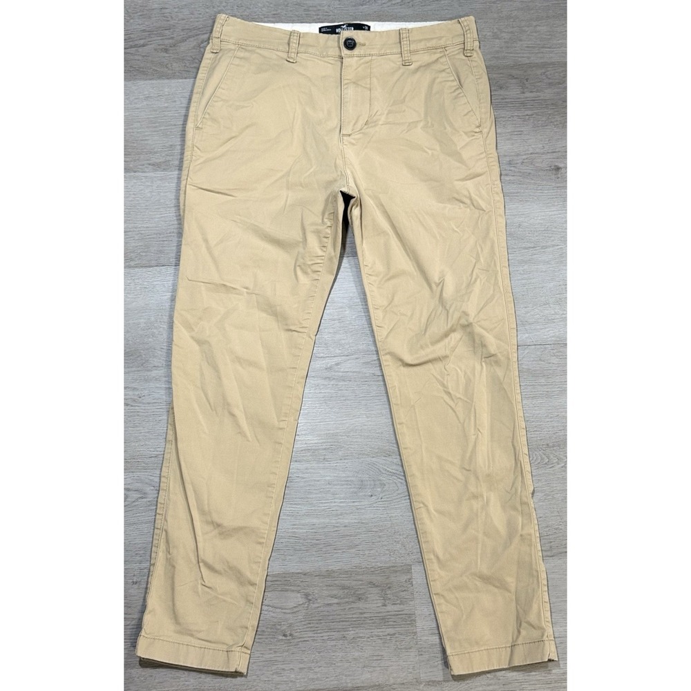 Hollister Skinny Chino Pants Men's Size 30x30 Khaki Epic Flex Stretch Casual